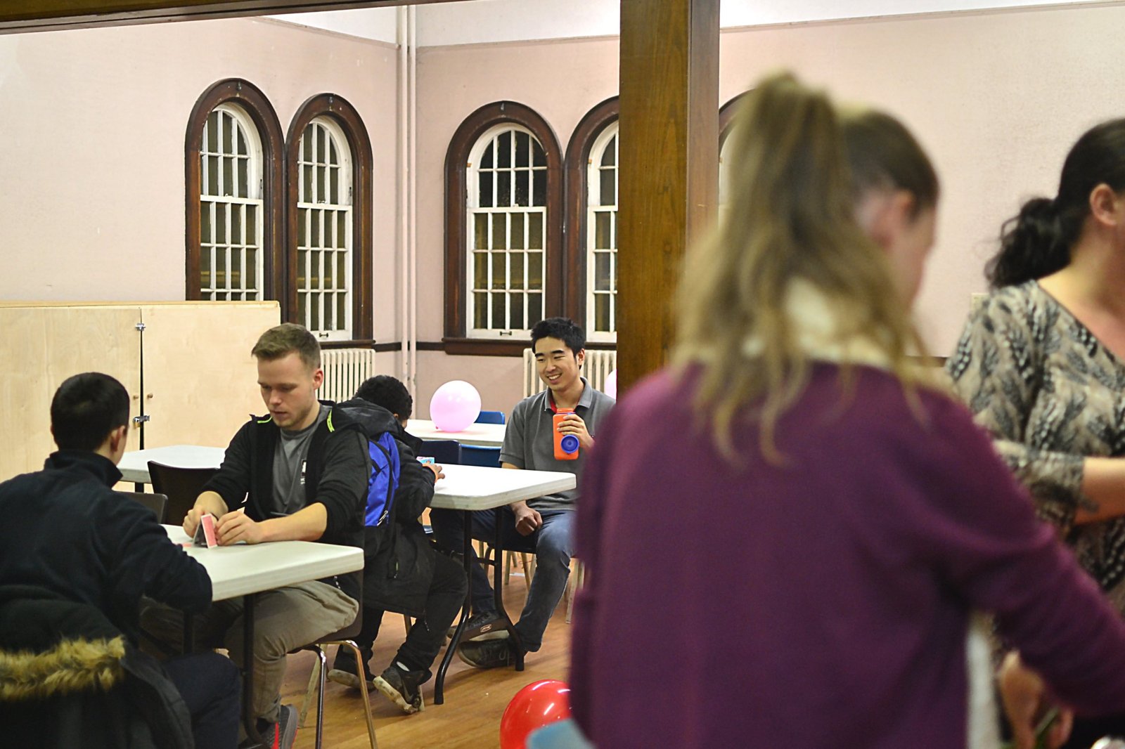 Playing cards at a community night