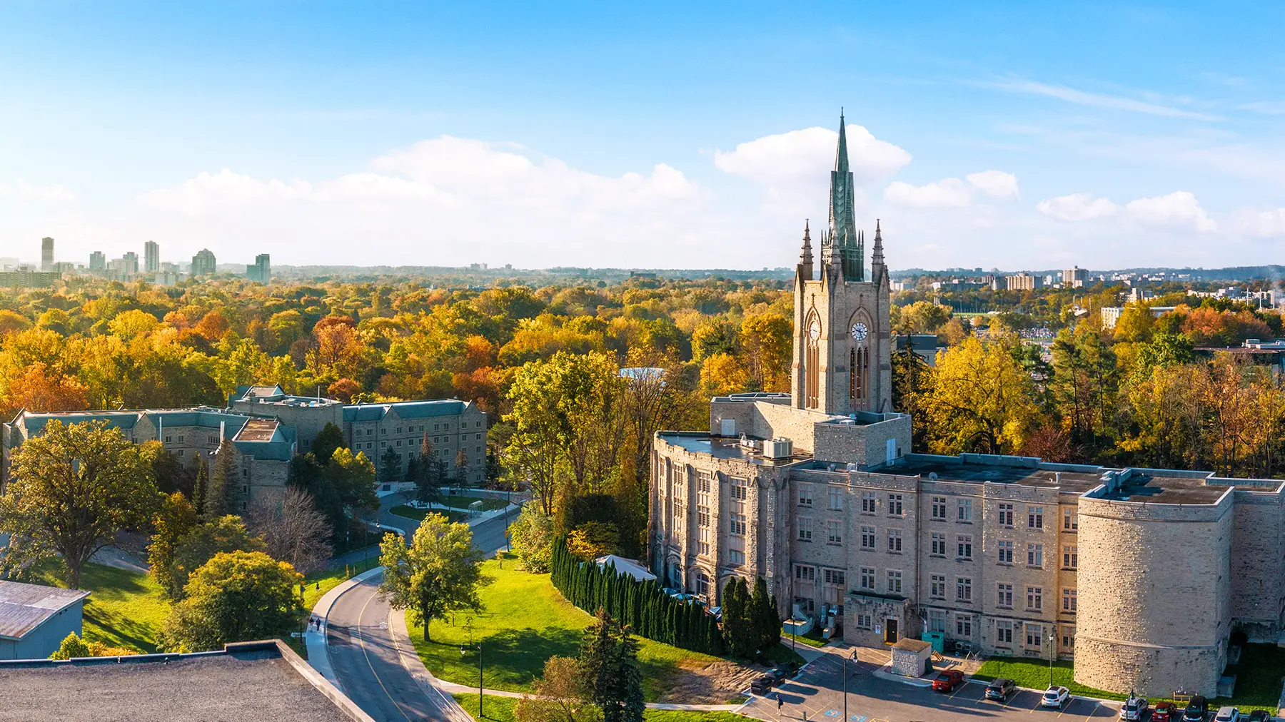 University campus in autumn