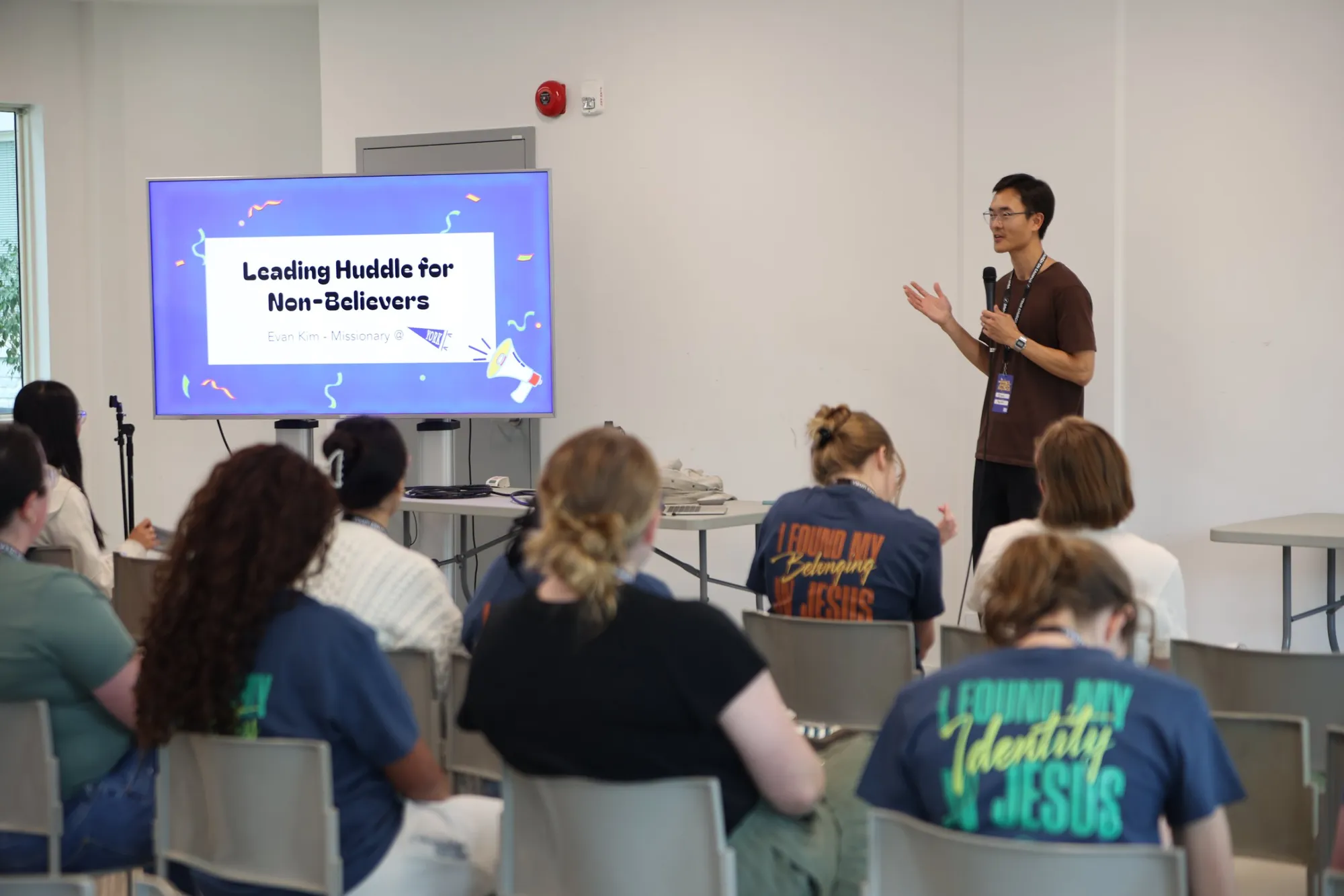 A missionary leading a training session